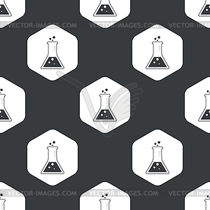 Black hexagon conical flask pattern - stock vector clipart