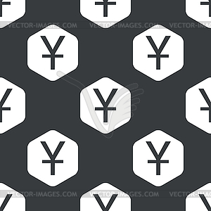 Black hexagon yen pattern - vector clipart
