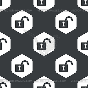 Black hexagon locked pattern - vector image