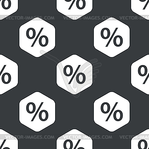 Black hexagon percent pattern - vector EPS clipart