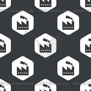 Black hexagon factory pattern - vector image