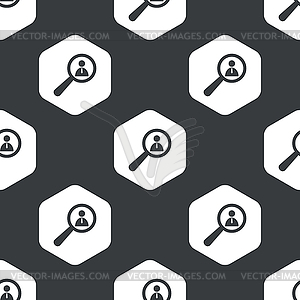 Black hexagon user details pattern - vector image