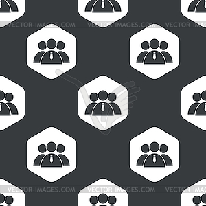 Black hexagon user group pattern - vector clip art