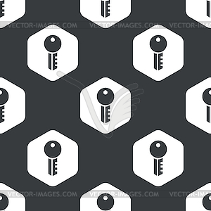 Black hexagon key pattern - vector EPS clipart