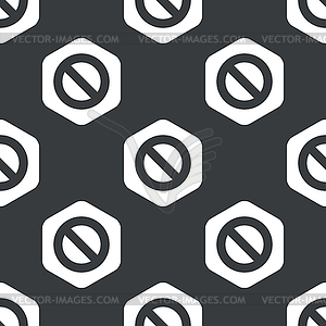 Black hexagon NO sign pattern - vector clipart