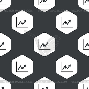 Black hexagon rising graphic pattern - vector clipart