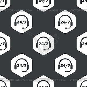 Black hexagon support pattern - vector clipart