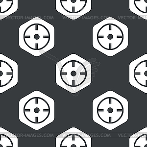 Black hexagon target pattern - vector image