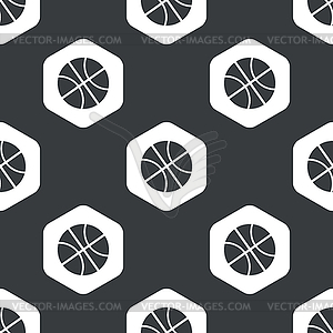 Black hexagon basketball pattern - vector image