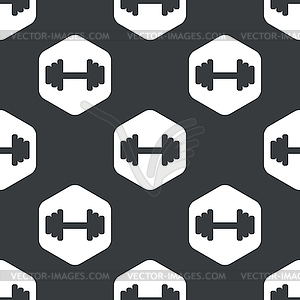 Black hexagon barbell pattern - vector EPS clipart