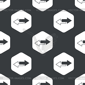 Black hexagon straight opposite pattern - vector EPS clipart