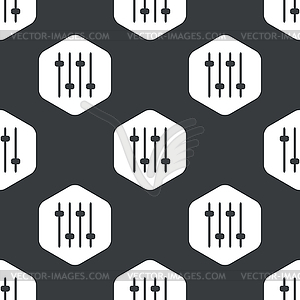 Black hexagon faders pattern - vector clipart