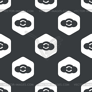 Black hexagon cloud exchange pattern - vector clipart