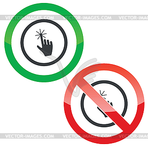 Touching permission signs - vector image