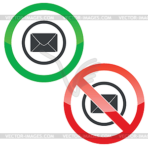 Letter permission signs - stock vector clipart