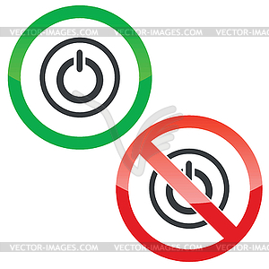 Power permission signs - vector clip art