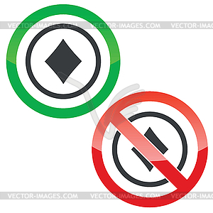 Diamonds permission signs - vector clip art