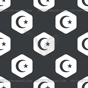 Black hexagon Turkey symbol pattern - vector clipart