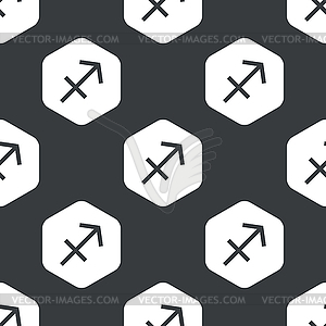 Black hexagon Sagittarius pattern - vector clip art