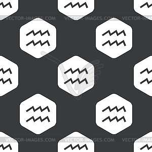 Black hexagon Aquarius pattern - vector image