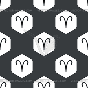 Black hexagon Aries pattern - vector clipart