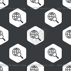 Black hexagon global search pattern - vector image