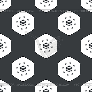 Black hexagon snowflakes pattern - stock vector clipart