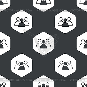 Black hexagon group leader pattern - vector clipart