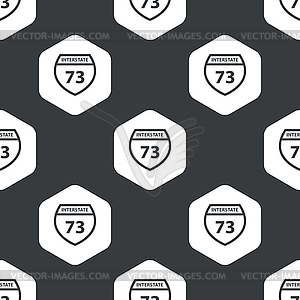 Black hexagon Interstate 73 pattern - vector clipart