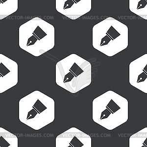 Black hexagon pen nib pattern - royalty-free vector image