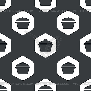 Black hexagon pot pattern - vector clip art