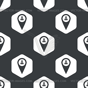 Black hexagon user pointer pattern - vector clipart