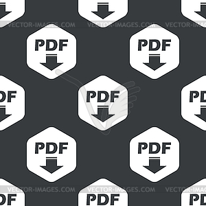 Black hexagon PDF download pattern - vector image