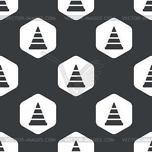 Black hexagon traffic cone pattern - vector EPS clipart