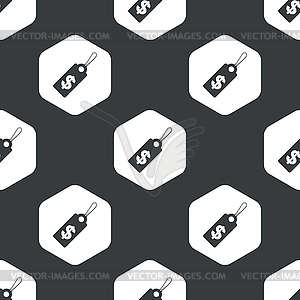 Black hexagon dollar price pattern - vector clip art