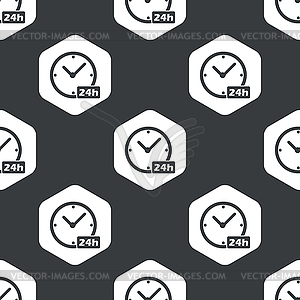 Black hexagon 24h workhours pattern - royalty-free vector image
