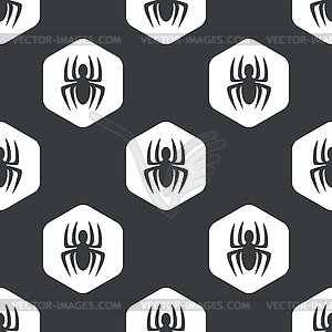 Black hexagon spider pattern - vector clip art