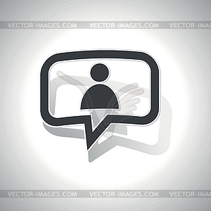 Curved user message icon - vector image