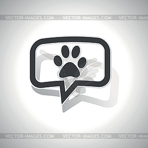 Curved animal message icon - vector image