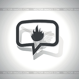 Curved fire message icon - vector clipart