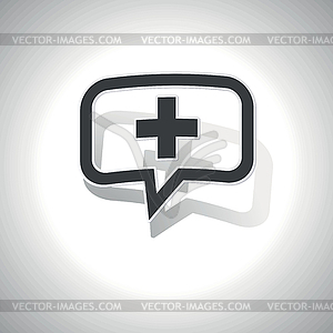 Curved plus message icon - vector image