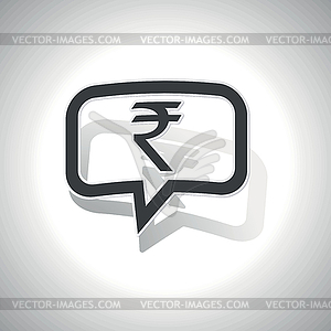 Curved rupee message icon - vector clipart