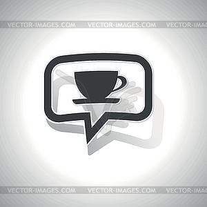 Curved cup message icon - vector clipart