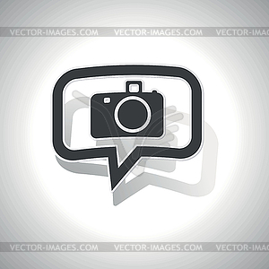 Curved camera message icon - vector clip art