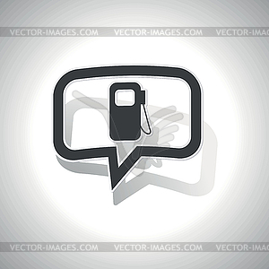 Curved gas station message icon - vector clipart