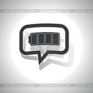 Curved full battery message icon - vector EPS clipart