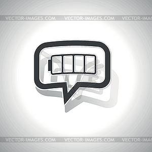 Curved empty battery message icon - vector image