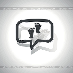 Curved footprint message icon - vector clip art