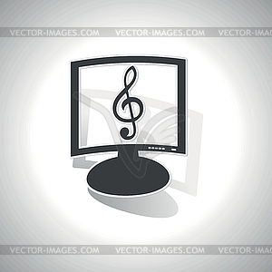 Curved music monitor icon - vector image