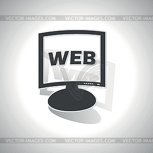 Curved WEB monitor icon - vector clipart